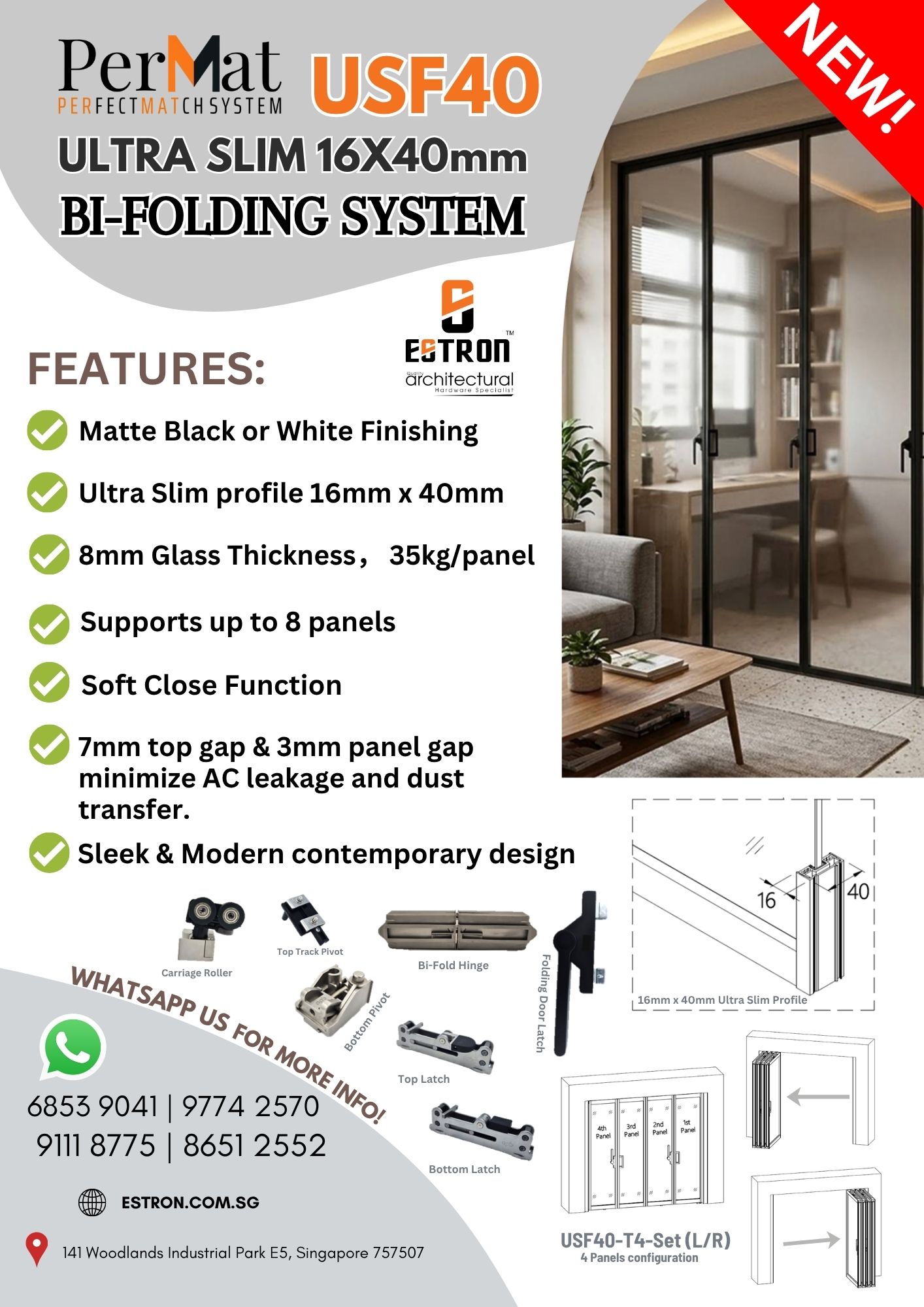 USF40 Ultra Slim Bi-Folding Door